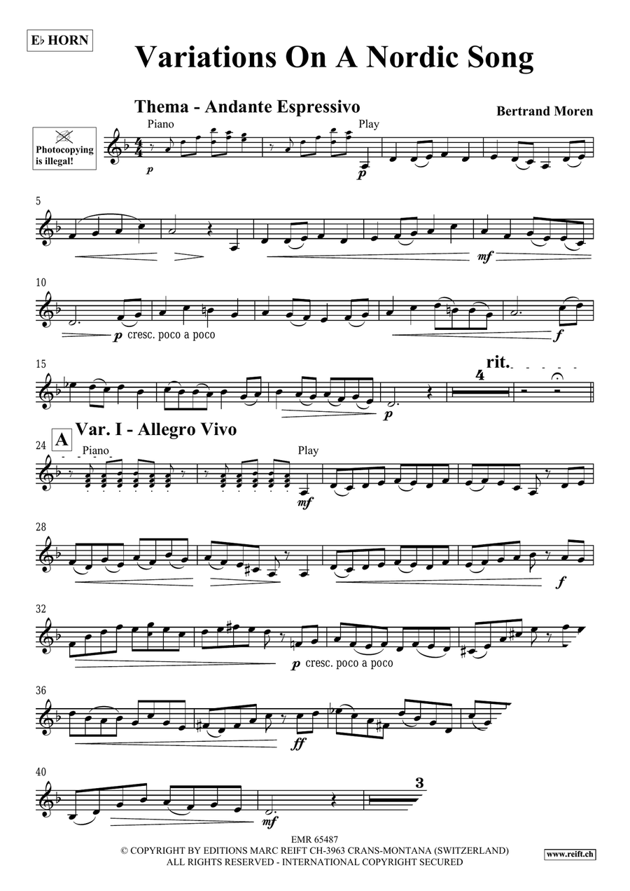Variations On A Nordic Song Horn scores gallery preview page 4