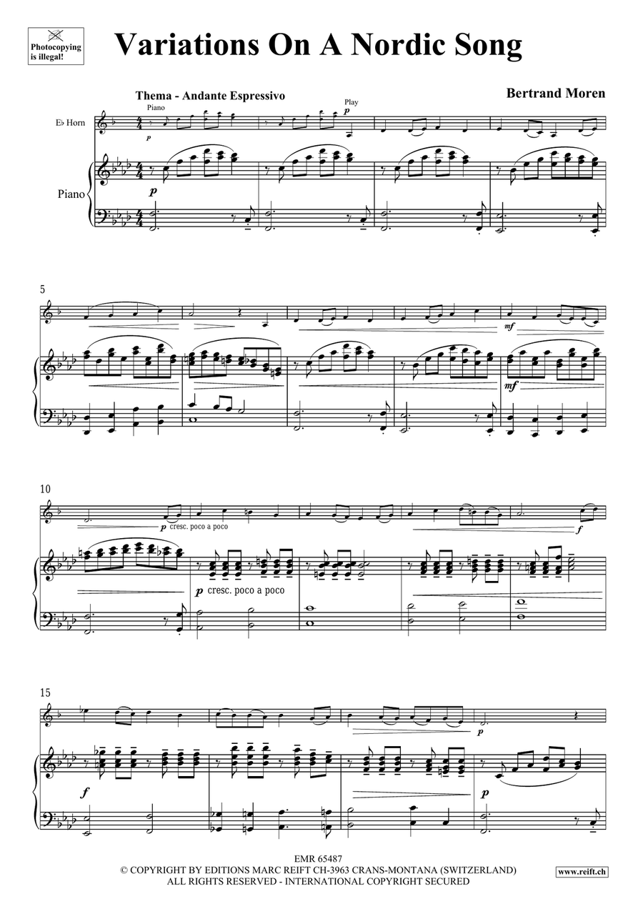 Variations On A Nordic Song Horn scores gallery preview page 5