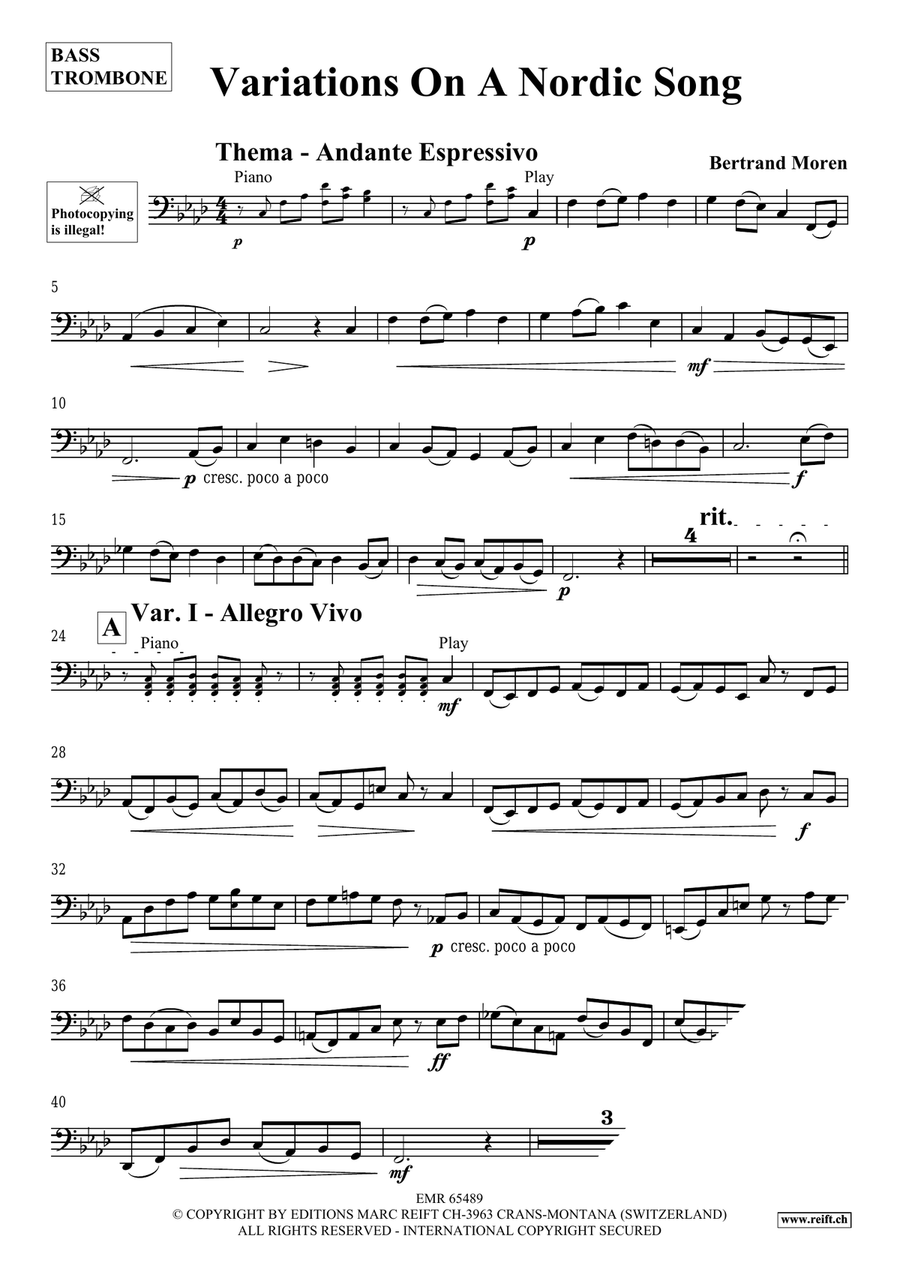 Variations On A Nordic Song Bass Trombone scores gallery preview page 4