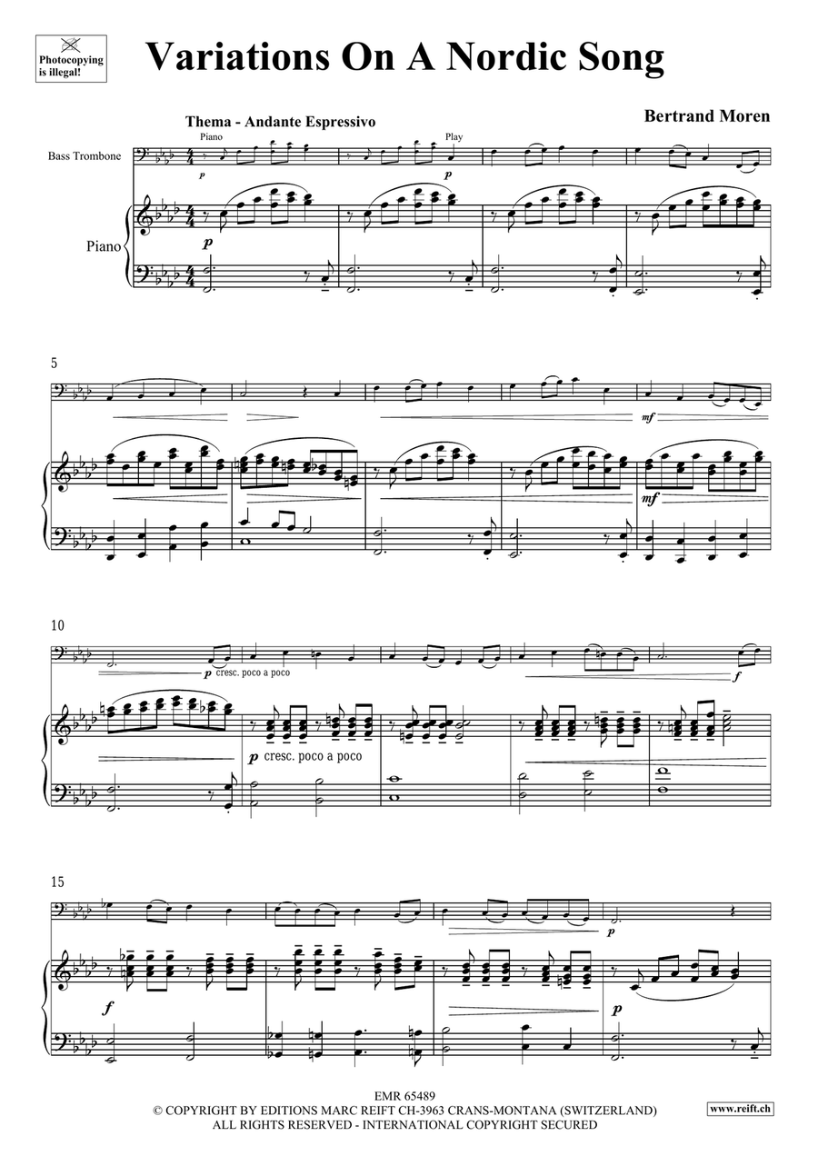 Variations On A Nordic Song Bass Trombone scores gallery preview page 5