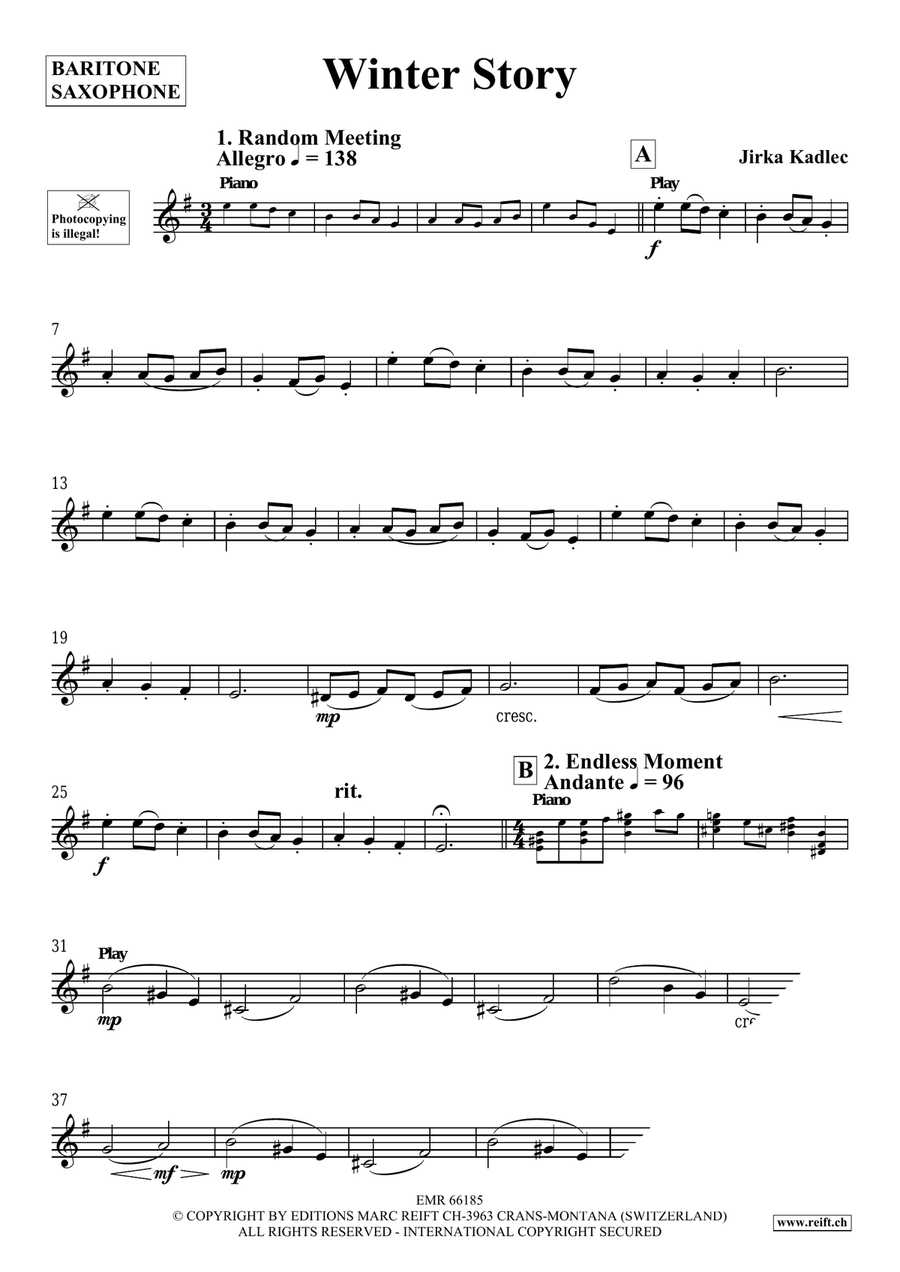 Winter Story Winter Story Baritone Saxophone scores gallery preview page 4