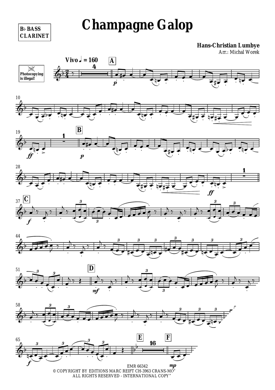 Champagne Galop Champagne Galop Bass Clarinet scores gallery preview page 3