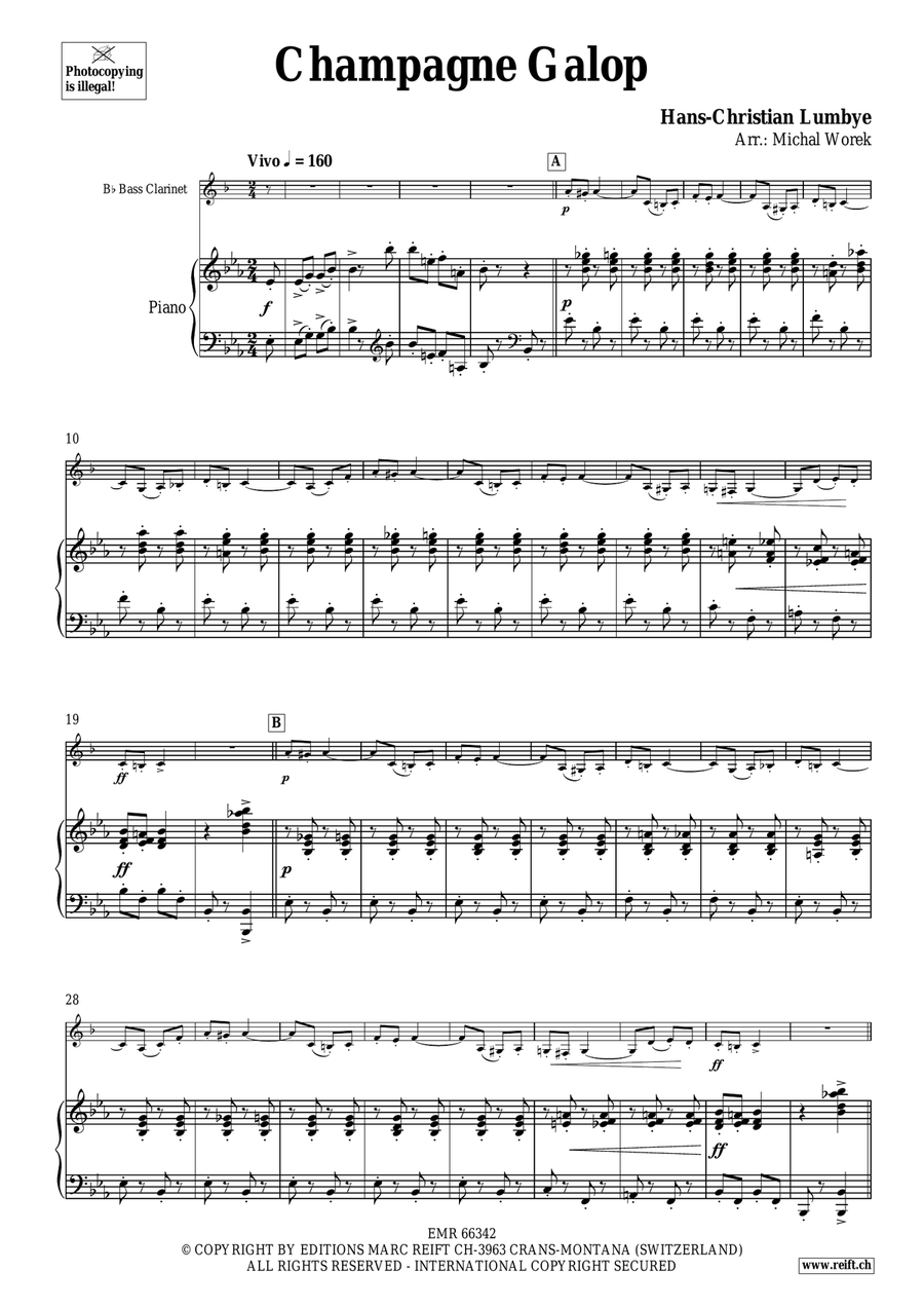 Champagne Galop Champagne Galop Bass Clarinet scores gallery preview page 4
