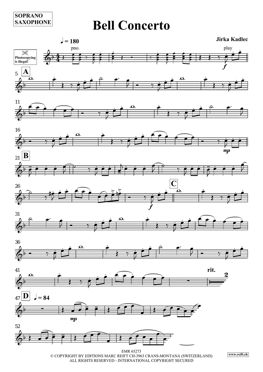 Bell Concerto Bell Concerto Soprano Saxophone scores gallery preview page 4