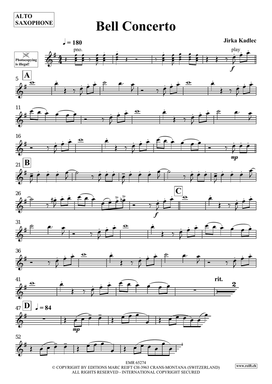 Bell Concerto Bell Concerto Alto Saxophone scores gallery preview page 4
