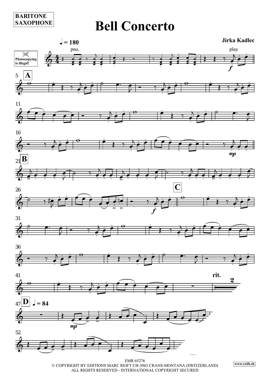 Bell Concerto Bell Concerto Baritone Saxophone scores gallery preview page 4