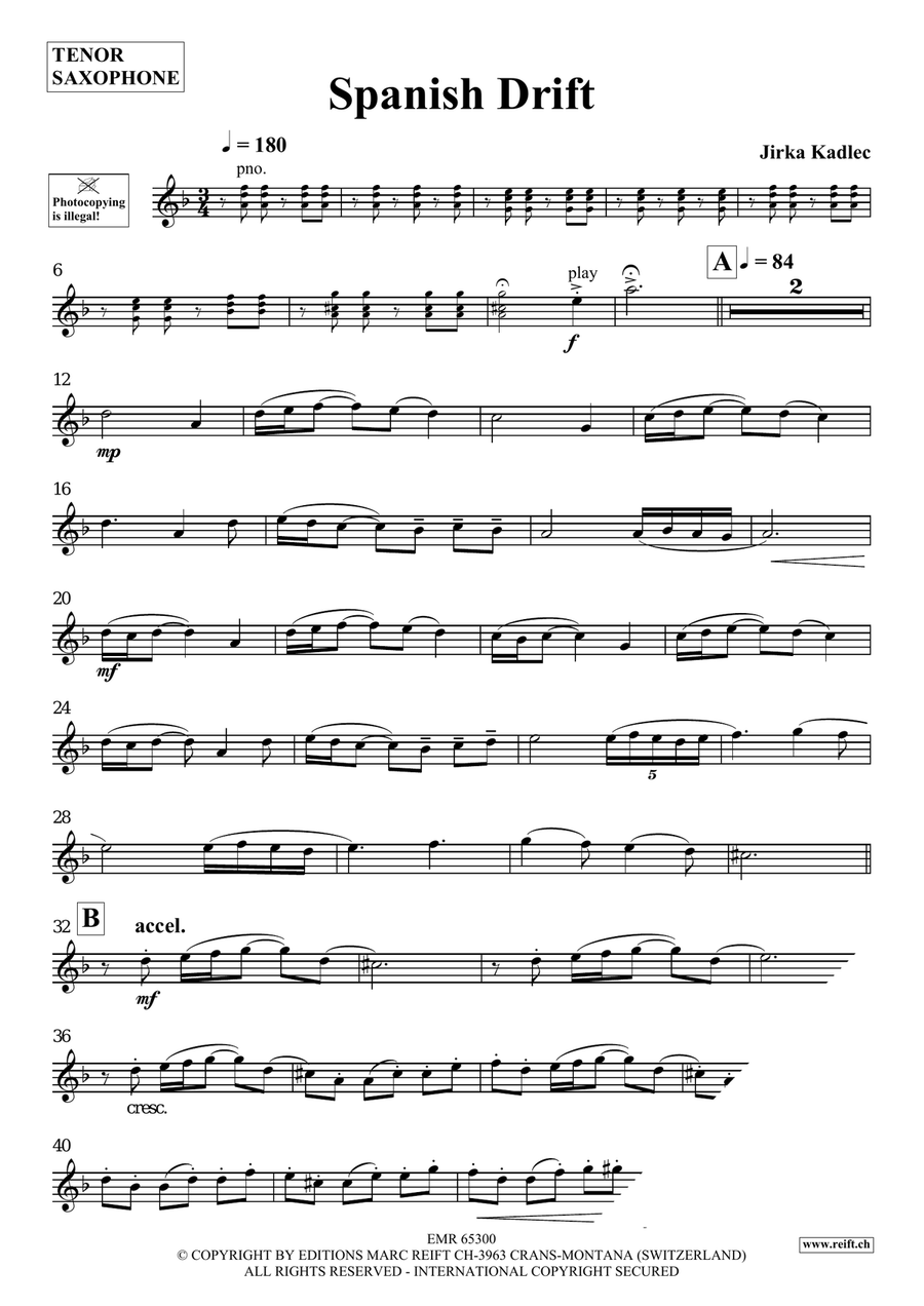 Spanish Drift Spanish Drift Tenor Saxophone scores gallery preview page 4