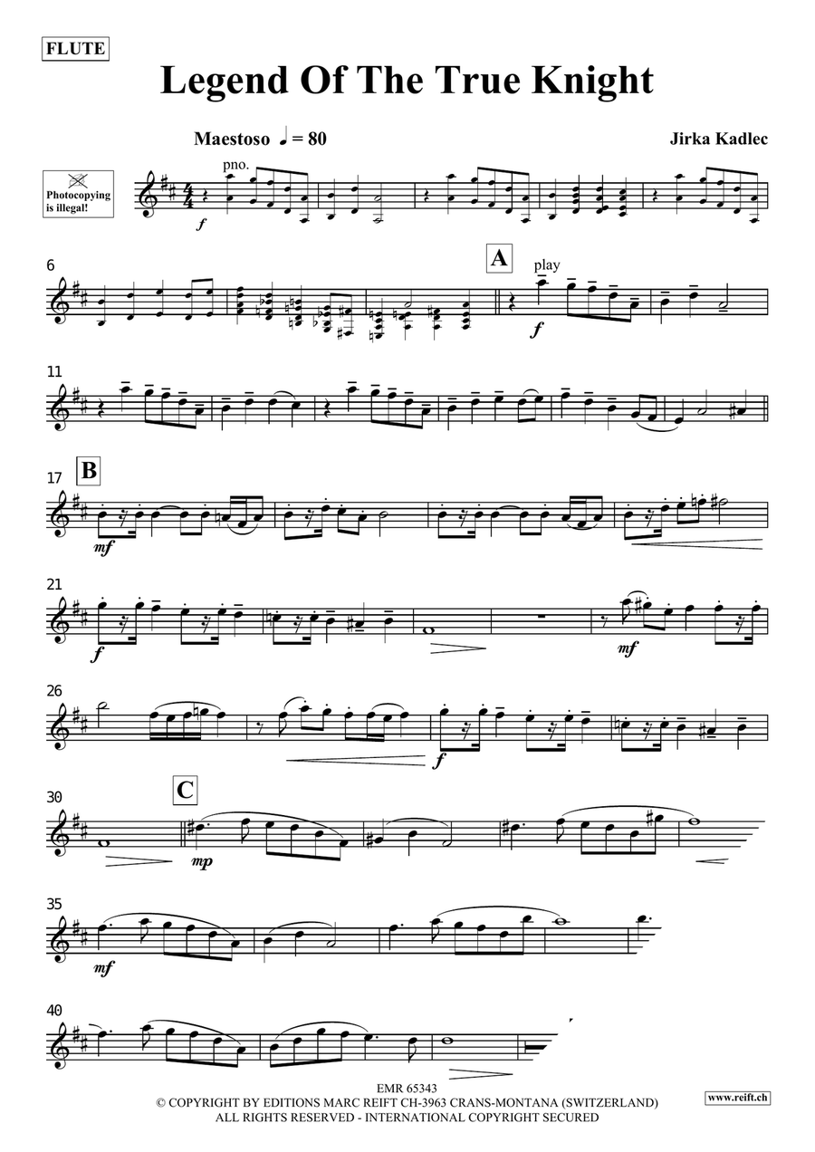 Legend Of The True Knight Flute Solo scores gallery preview page 4