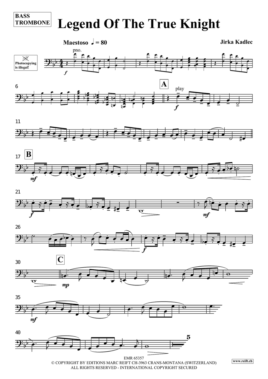 Legend Of The True Knight Bass Trombone scores gallery preview page 4