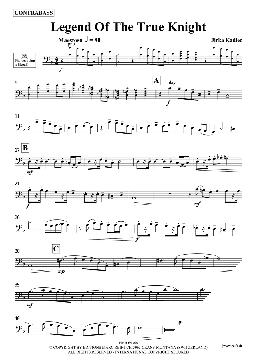 Legend Of The True Knight Double Bass scores gallery preview page 4