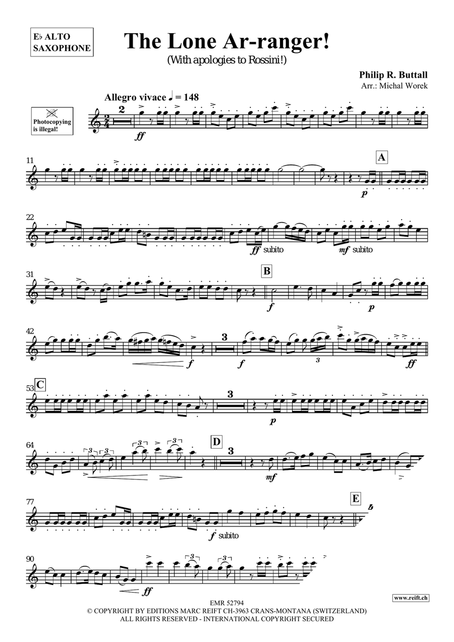 The Lone Ar-ranger! The Lone Ar-ranger! Alto Saxophone scores gallery preview page 4