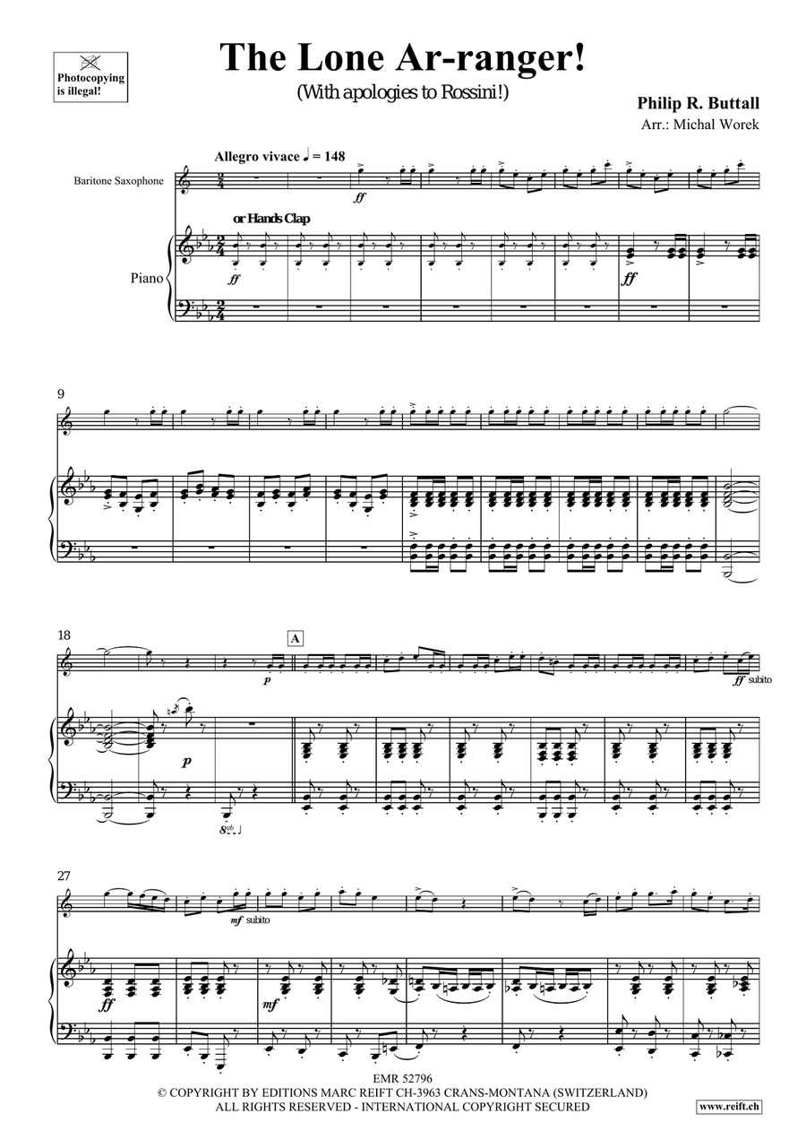 The Lone Ar-ranger! The Lone Ar-ranger! Baritone Saxophone scores gallery preview page 5