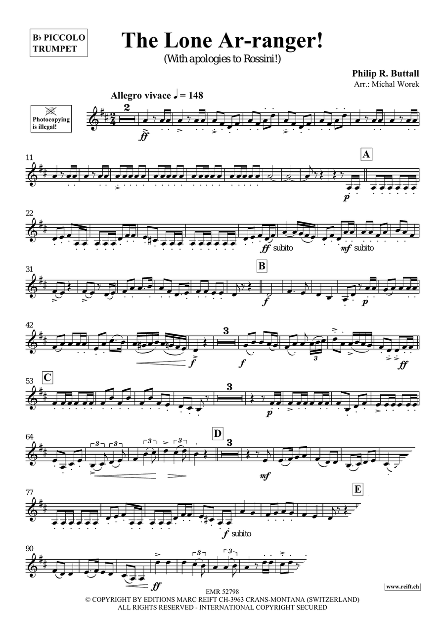 The Lone Ar-ranger! The Lone Ar-ranger! Piccolo Trumpet scores gallery preview page 4