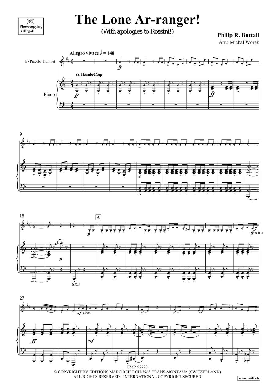 The Lone Ar-ranger! The Lone Ar-ranger! Piccolo Trumpet scores gallery preview page 5