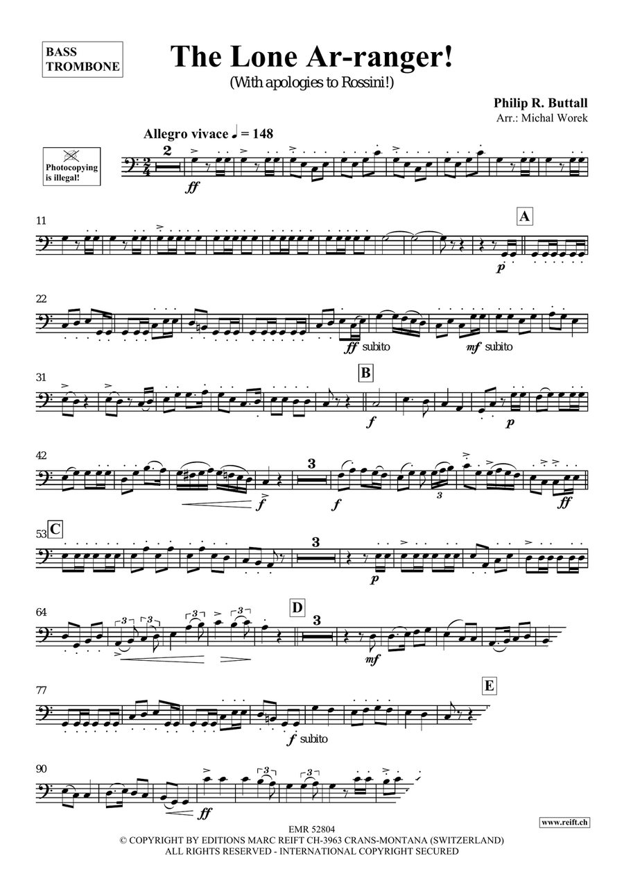 The Lone Ar-ranger! The Lone Ar-ranger! Bass Trombone scores gallery preview page 4