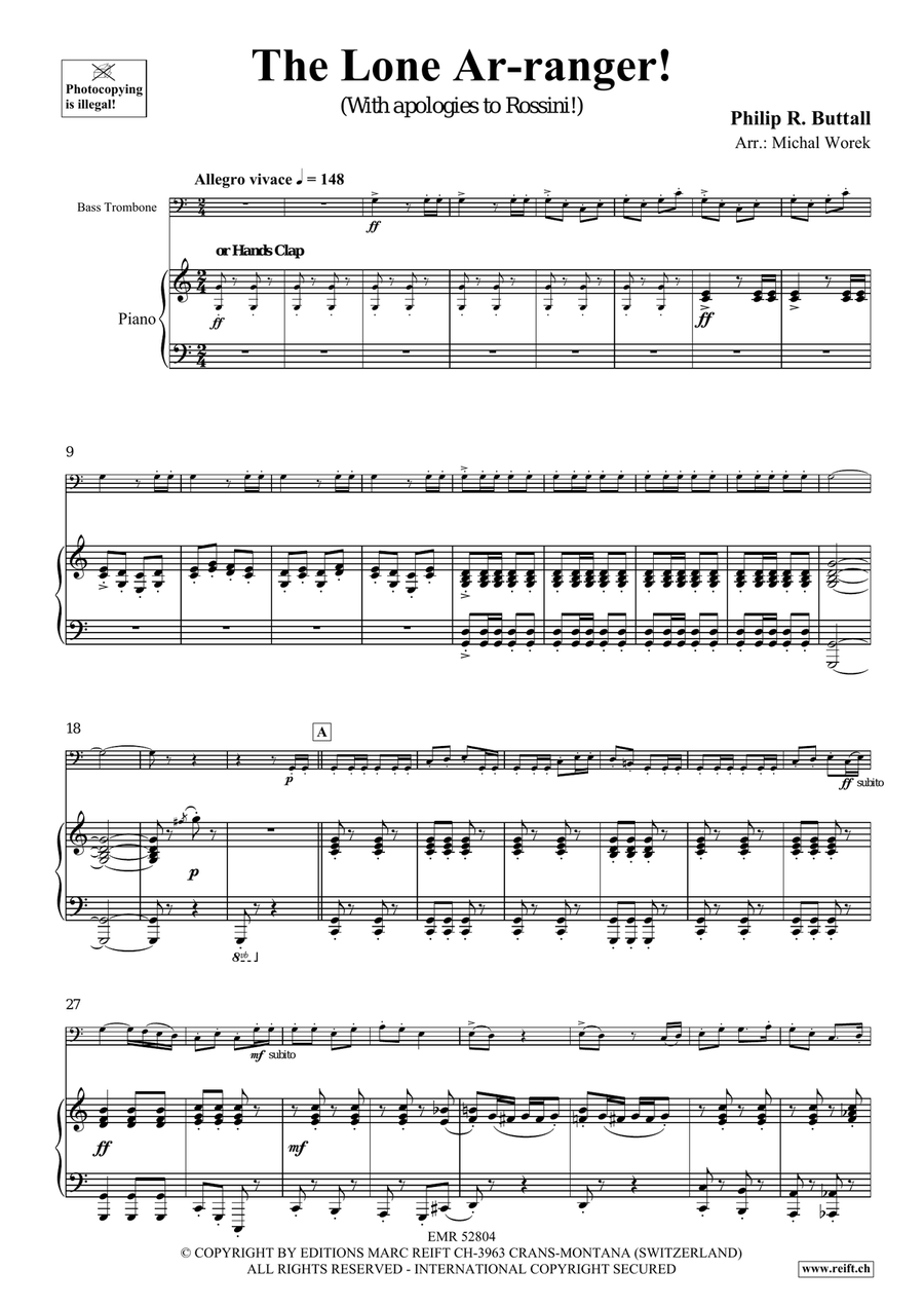 The Lone Ar-ranger! The Lone Ar-ranger! Bass Trombone scores gallery preview page 5