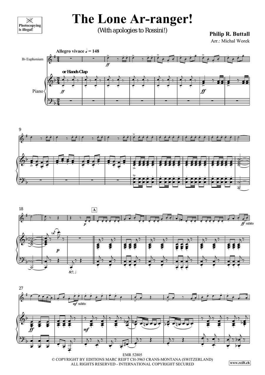 The Lone Ar-ranger! The Lone Ar-ranger! Euphonium scores gallery preview page 4