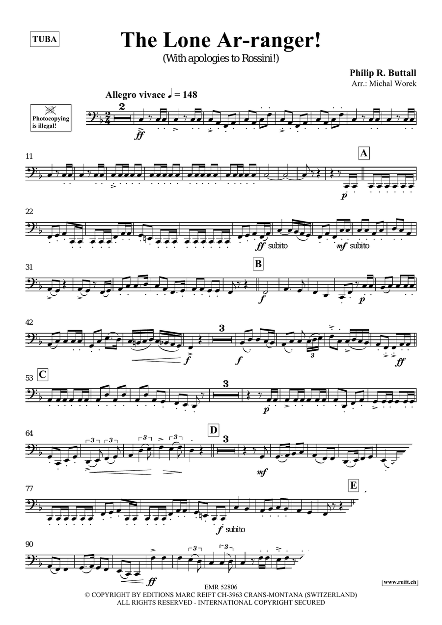 The Lone Ar-ranger! The Lone Ar-ranger! Tuba scores gallery preview page 4