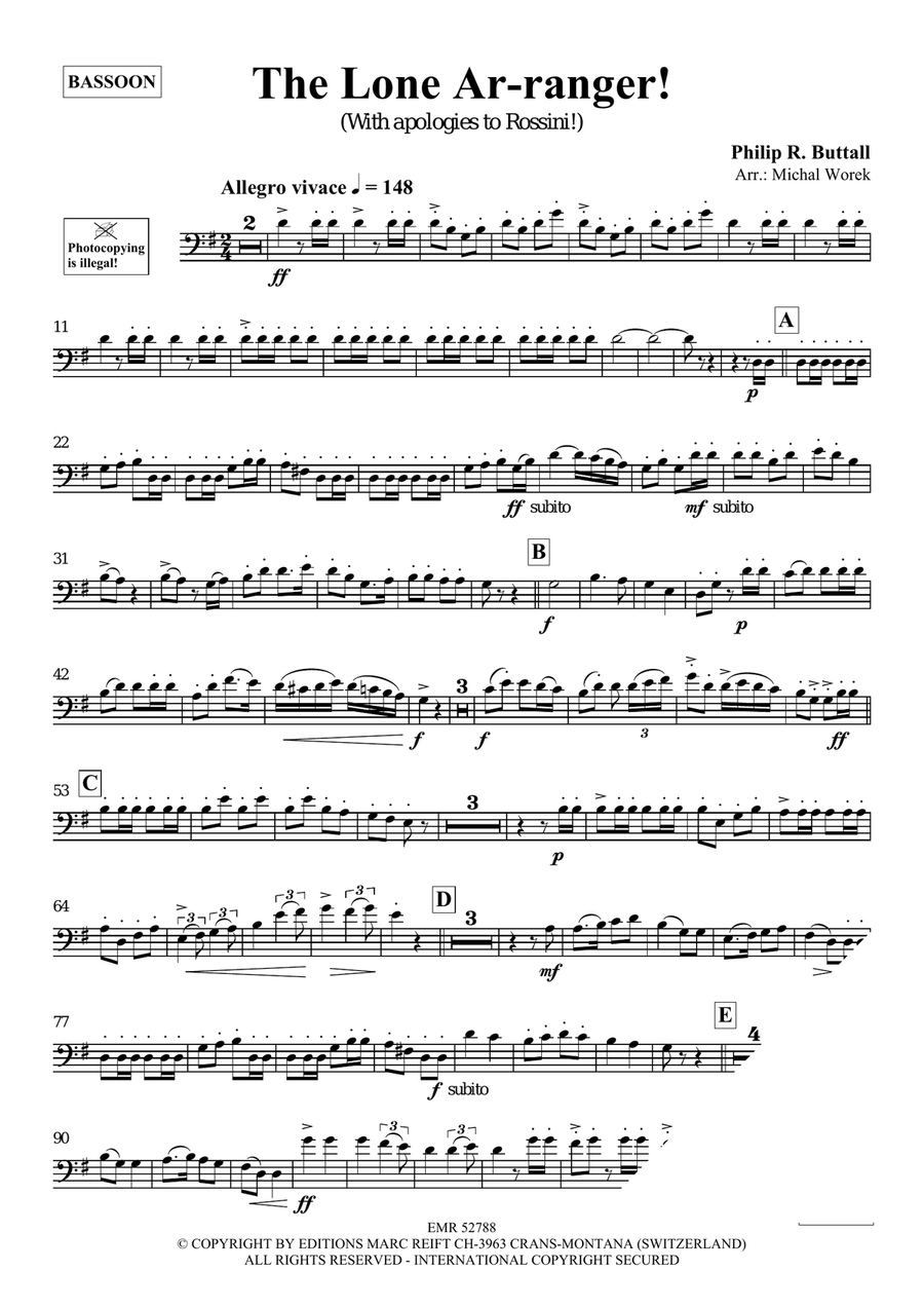 The Lone Ar-ranger! The Lone Ar-ranger! Bassoon Solo scores gallery preview page 4