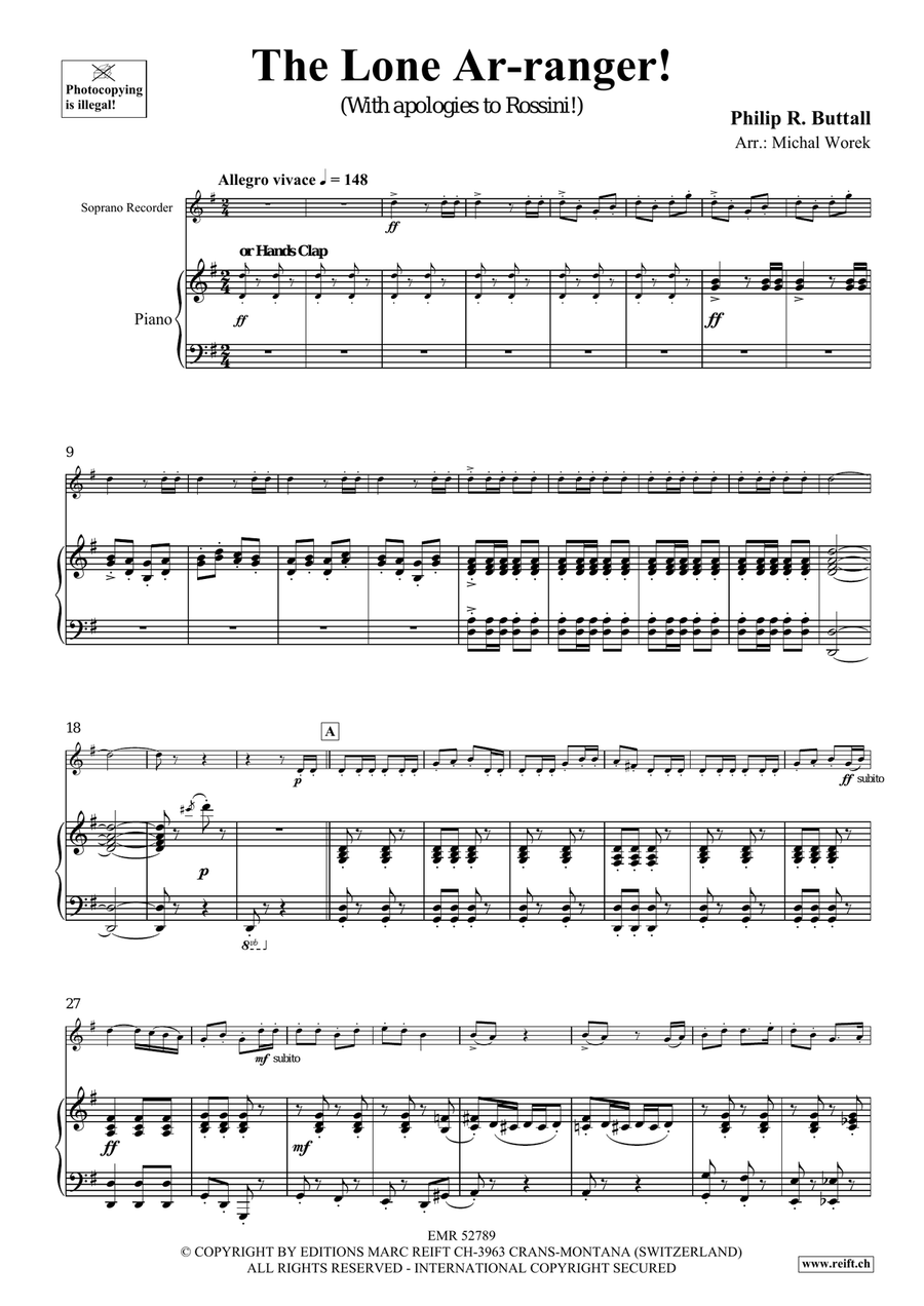 The Lone Ar-ranger! The Lone Ar-ranger! Soprano Recorder scores gallery preview page 5