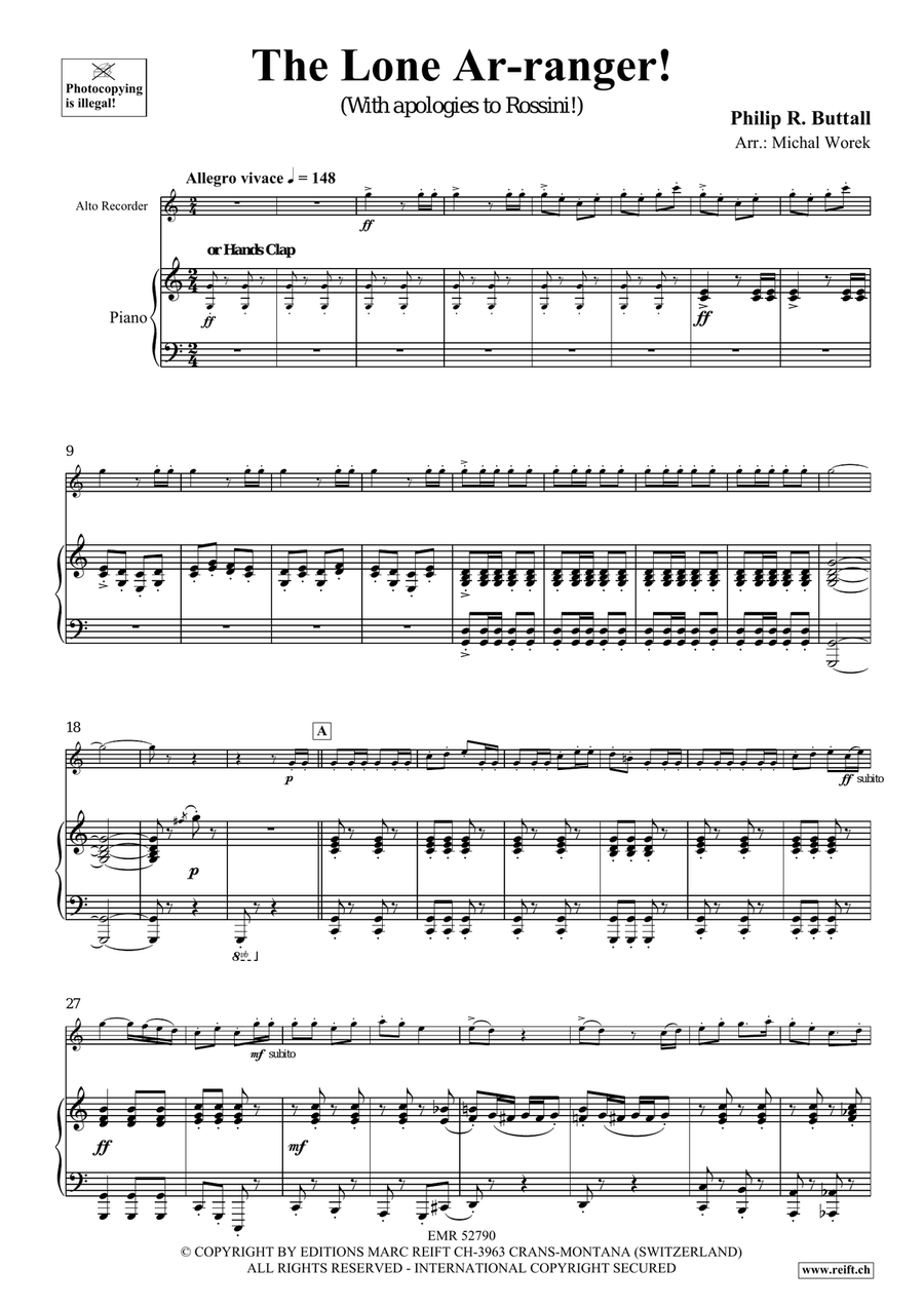 The Lone Ar-ranger! Alto Recorder - Sheet Music page 5