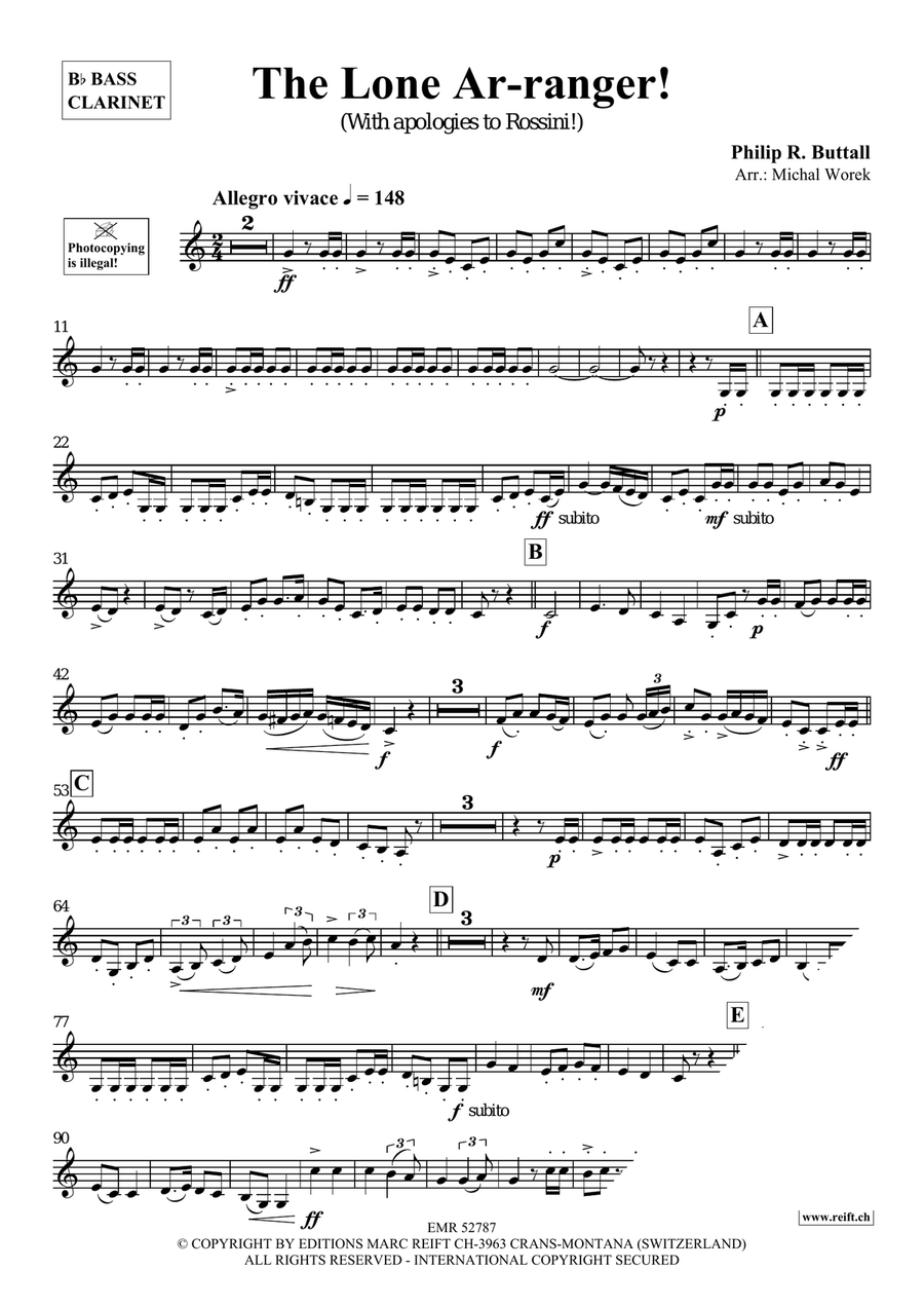 The Lone Ar-ranger! The Lone Ar-ranger! Bass Clarinet scores gallery preview page 4