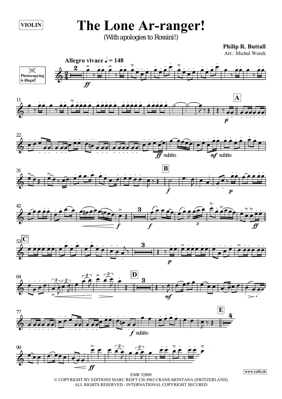 The Lone Ar-ranger! The Lone Ar-ranger! Violin Solo scores gallery preview page 3