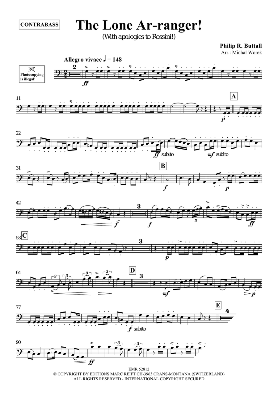 The Lone Ar-ranger! The Lone Ar-ranger! Double Bass scores gallery preview page 4