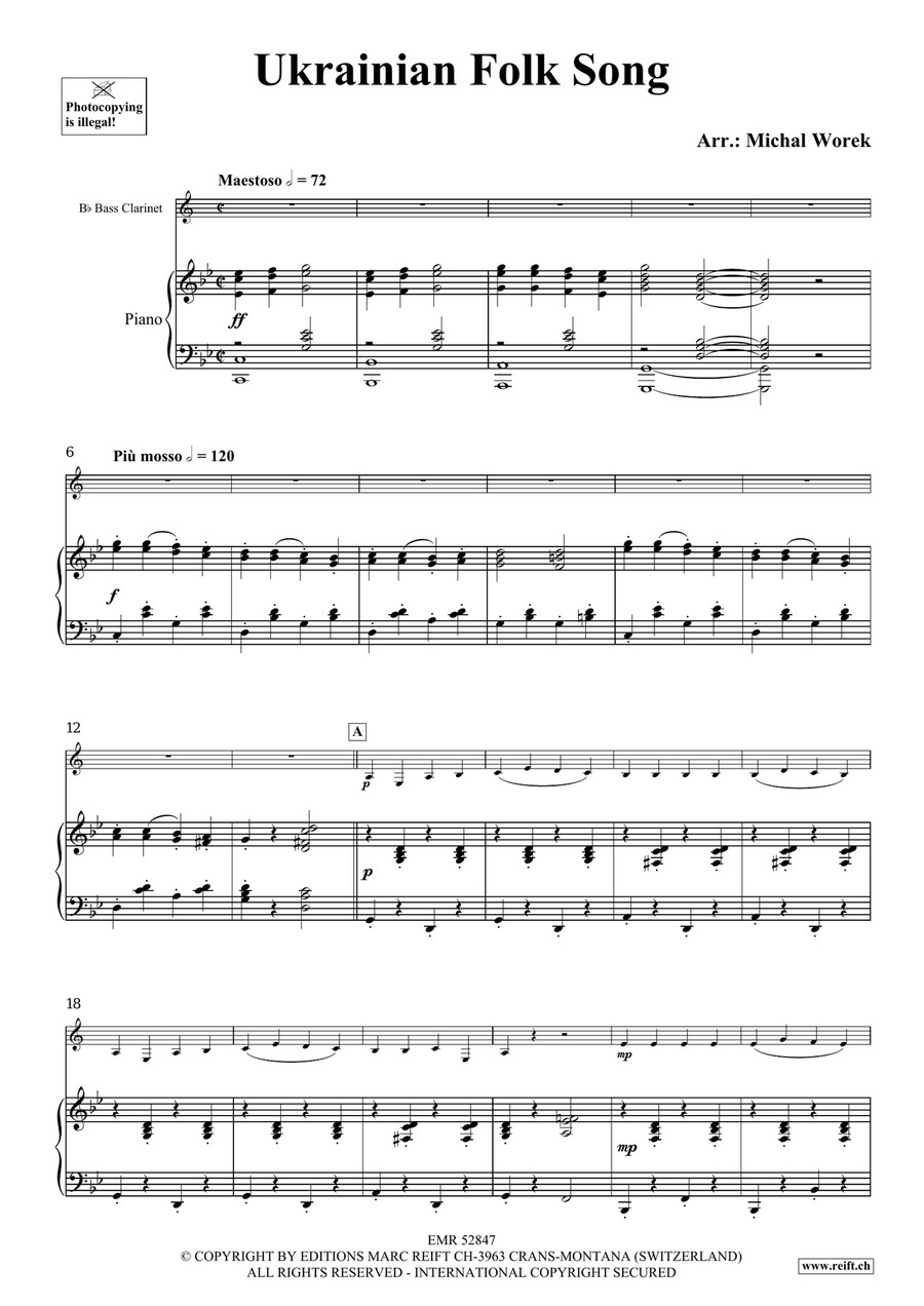 Ukrainian Folk Song Ukrainian Folk Song Bass Clarinet scores gallery preview page 4