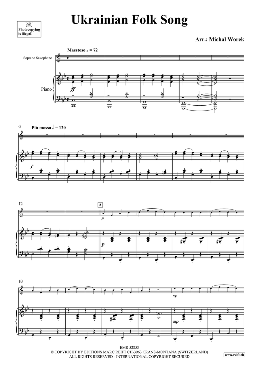 Ukrainian Folk Song Ukrainian Folk Song Soprano Saxophone scores gallery preview page 4