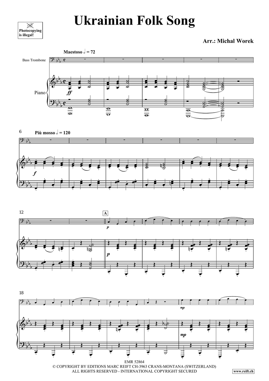 Ukrainian Folk Song Ukrainian Folk Song Bass Trombone scores gallery preview page 4