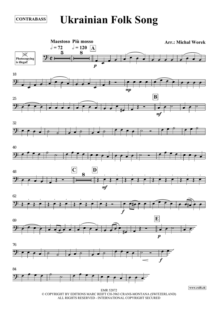 Ukrainian Folk Song Ukrainian Folk Song Double Bass scores gallery preview page 3