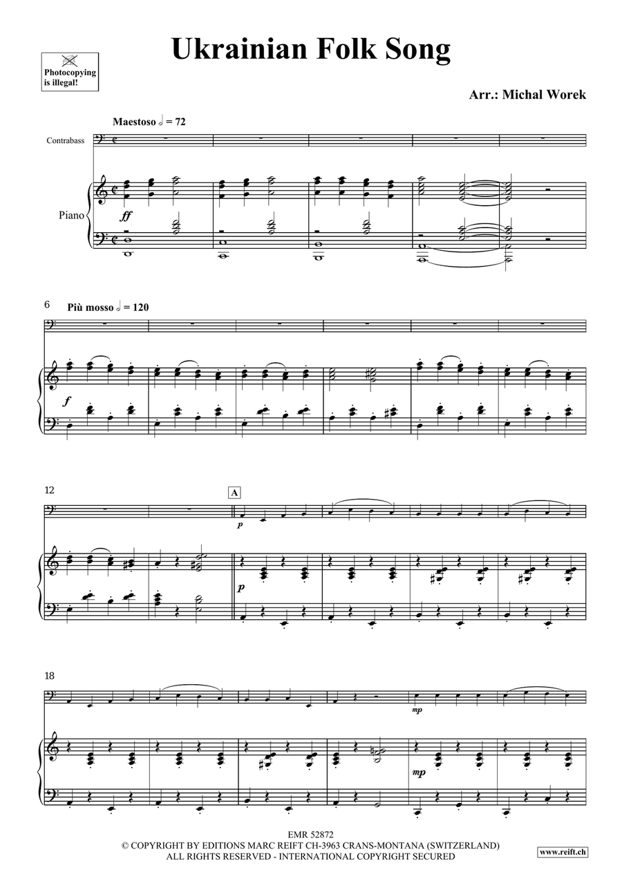 Ukrainian Folk Song Ukrainian Folk Song Double Bass scores gallery preview page 4