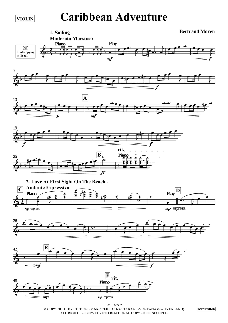Caribbean Adventure Caribbean Adventure Violin Solo scores gallery preview page 3