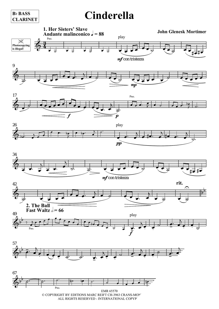 Cinderella Cinderella Bass Clarinet scores gallery preview page 3