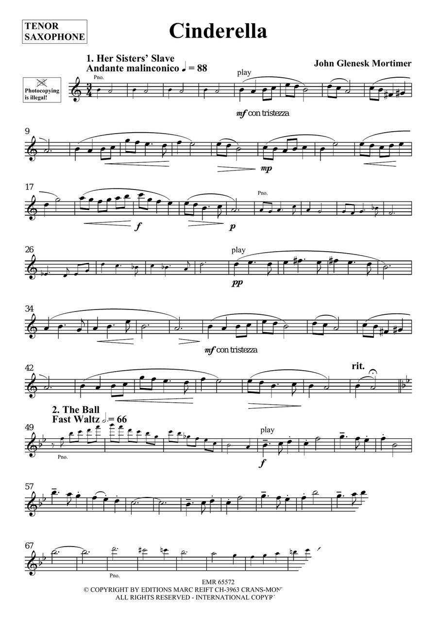 Cinderella Cinderella Tenor Saxophone scores gallery preview page 3