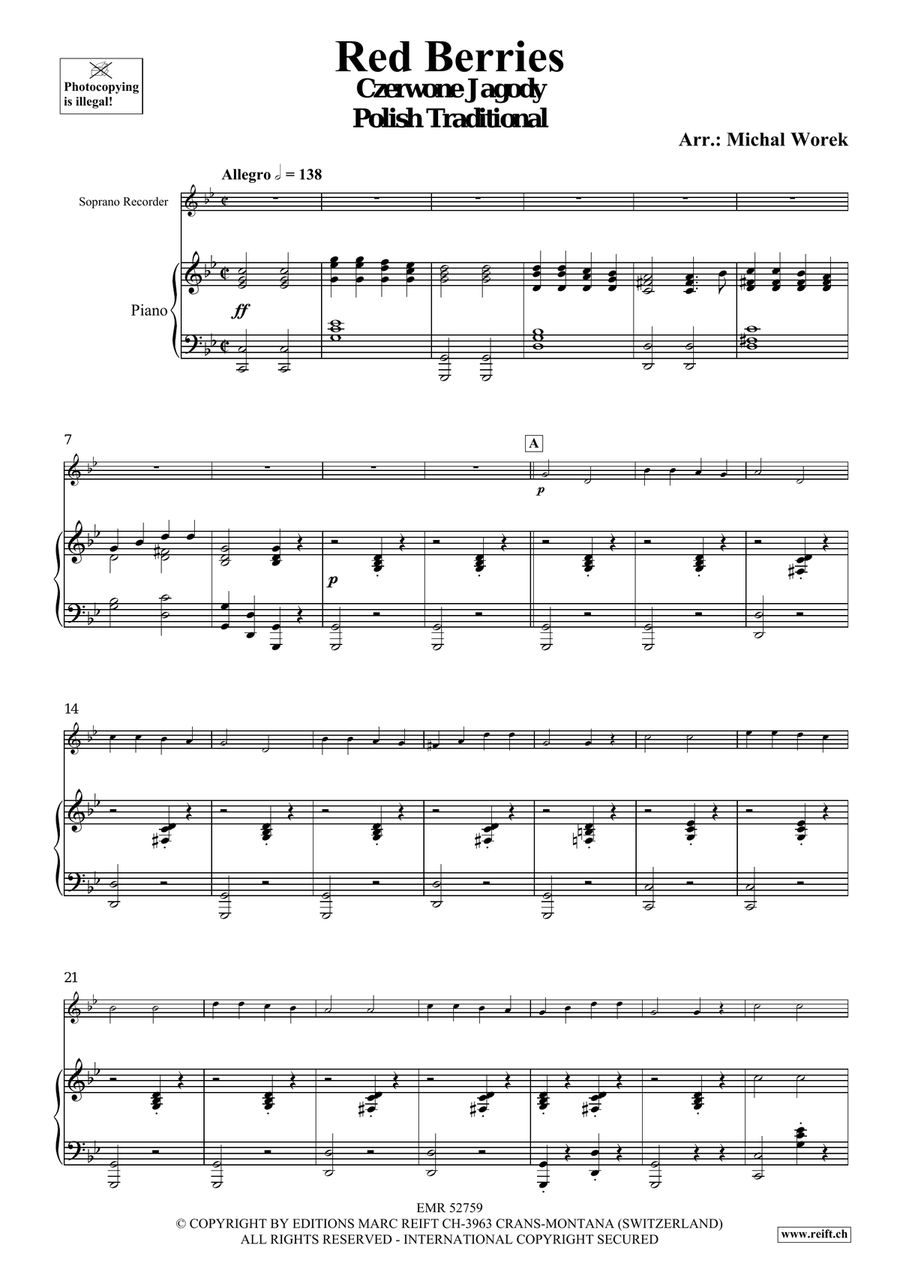 Red Berries Red Berries Soprano Recorder scores gallery preview page 4