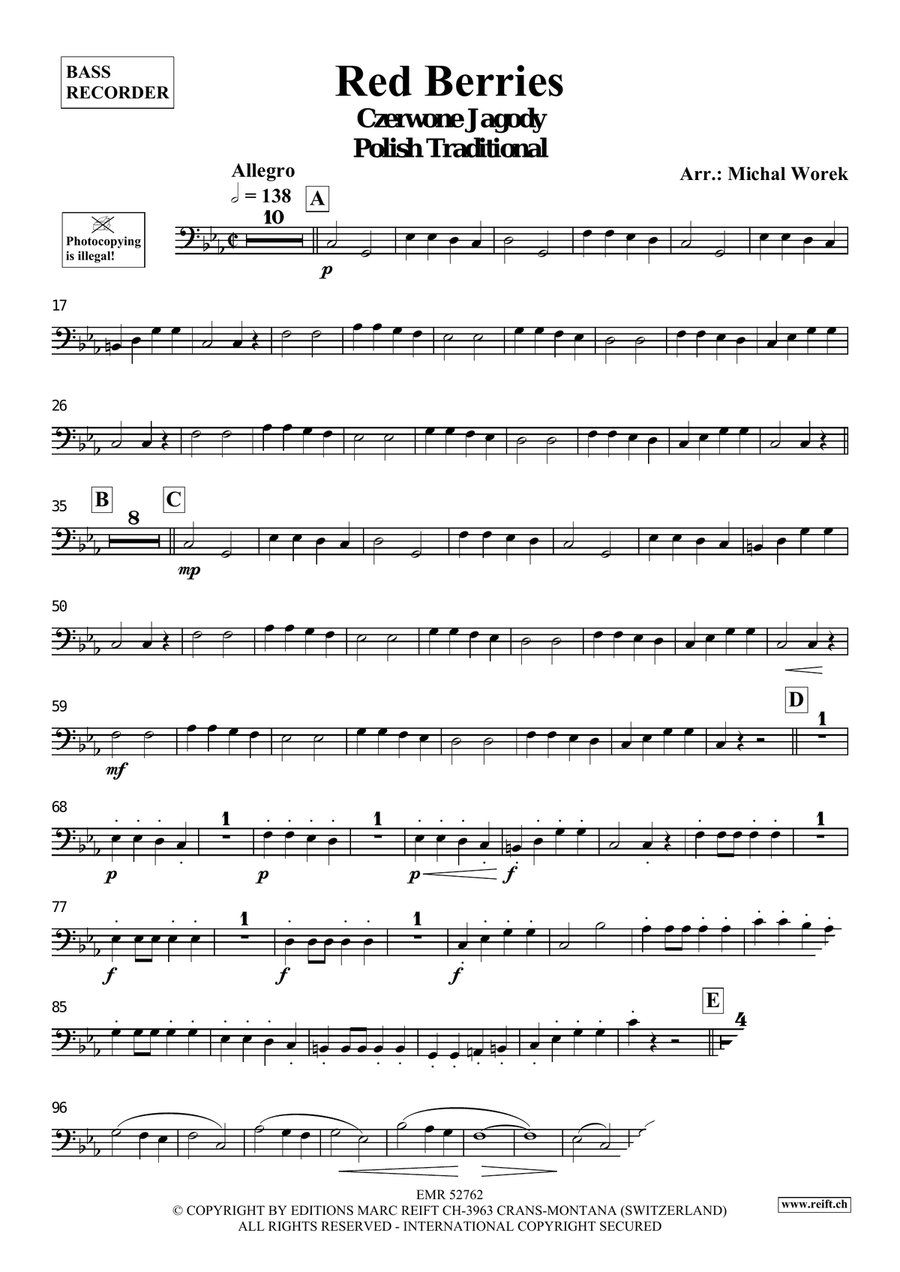 Red Berries Red Berries Bass Recorder scores gallery preview page 3