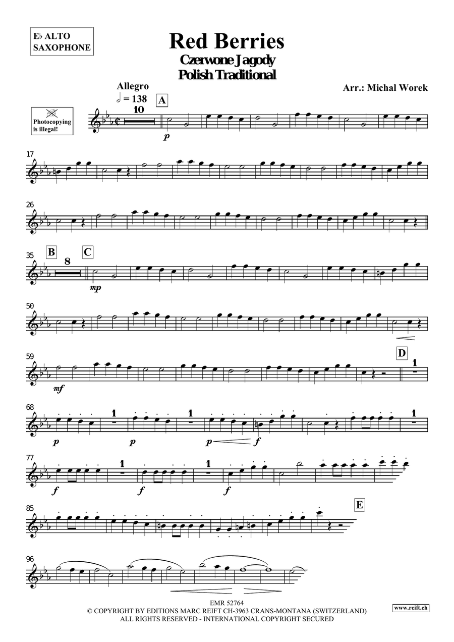 Red Berries Red Berries Alto Saxophone scores gallery preview page 3