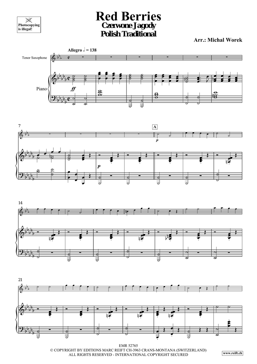 Red Berries Red Berries Tenor Saxophone scores gallery preview page 4
