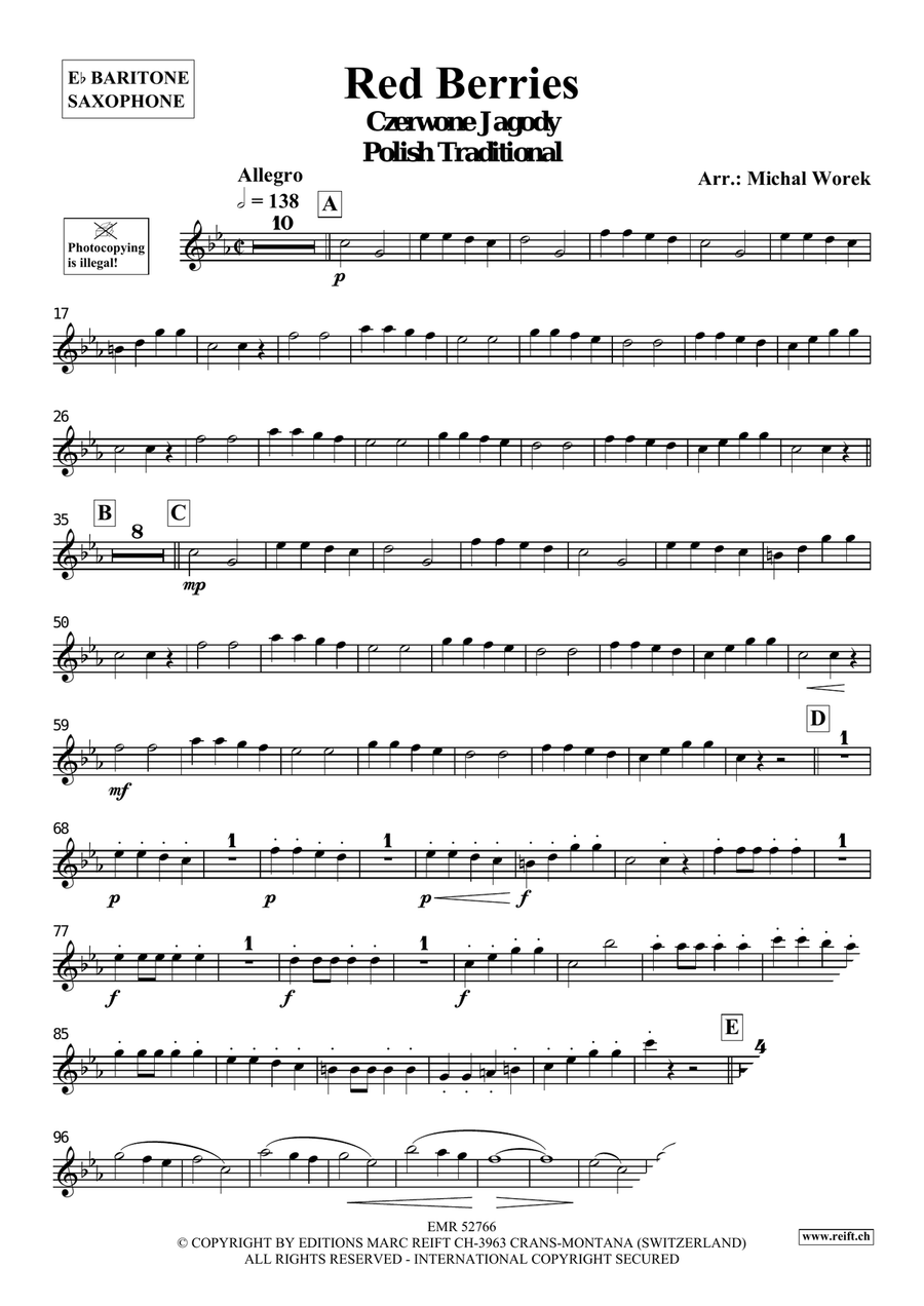 Red Berries Red Berries Baritone Saxophone scores gallery preview page 3