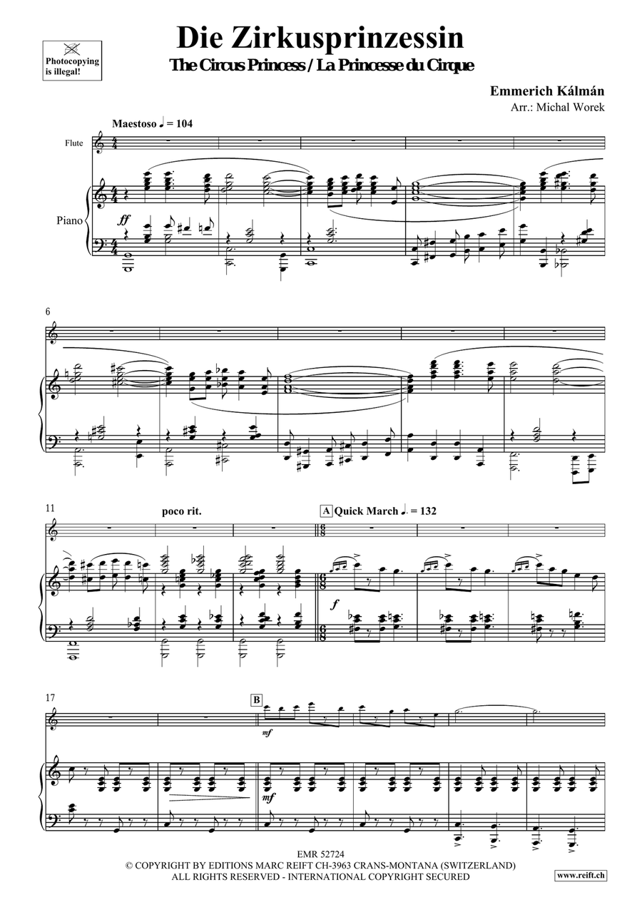 Die Zirkusprinzessin Die Zirkusprinzessin Flute Solo scores gallery preview page 4