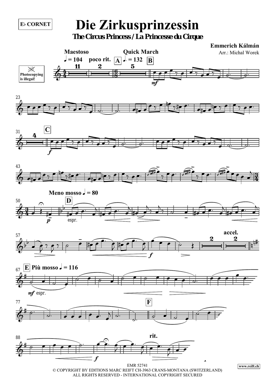 Die Zirkusprinzessin Die Zirkusprinzessin Cornet scores gallery preview page 3