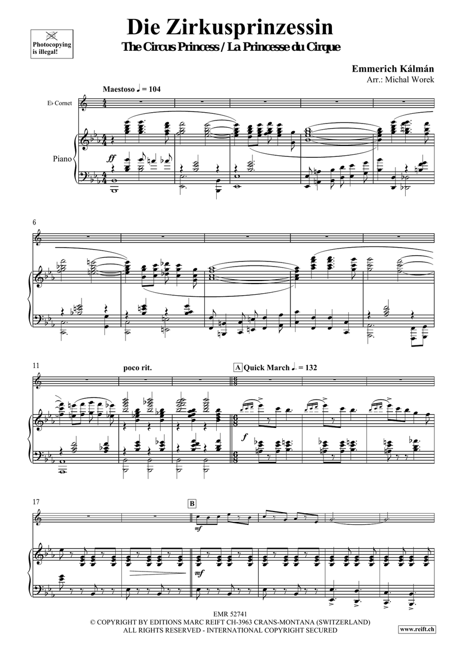 Die Zirkusprinzessin Die Zirkusprinzessin Cornet scores gallery preview page 4