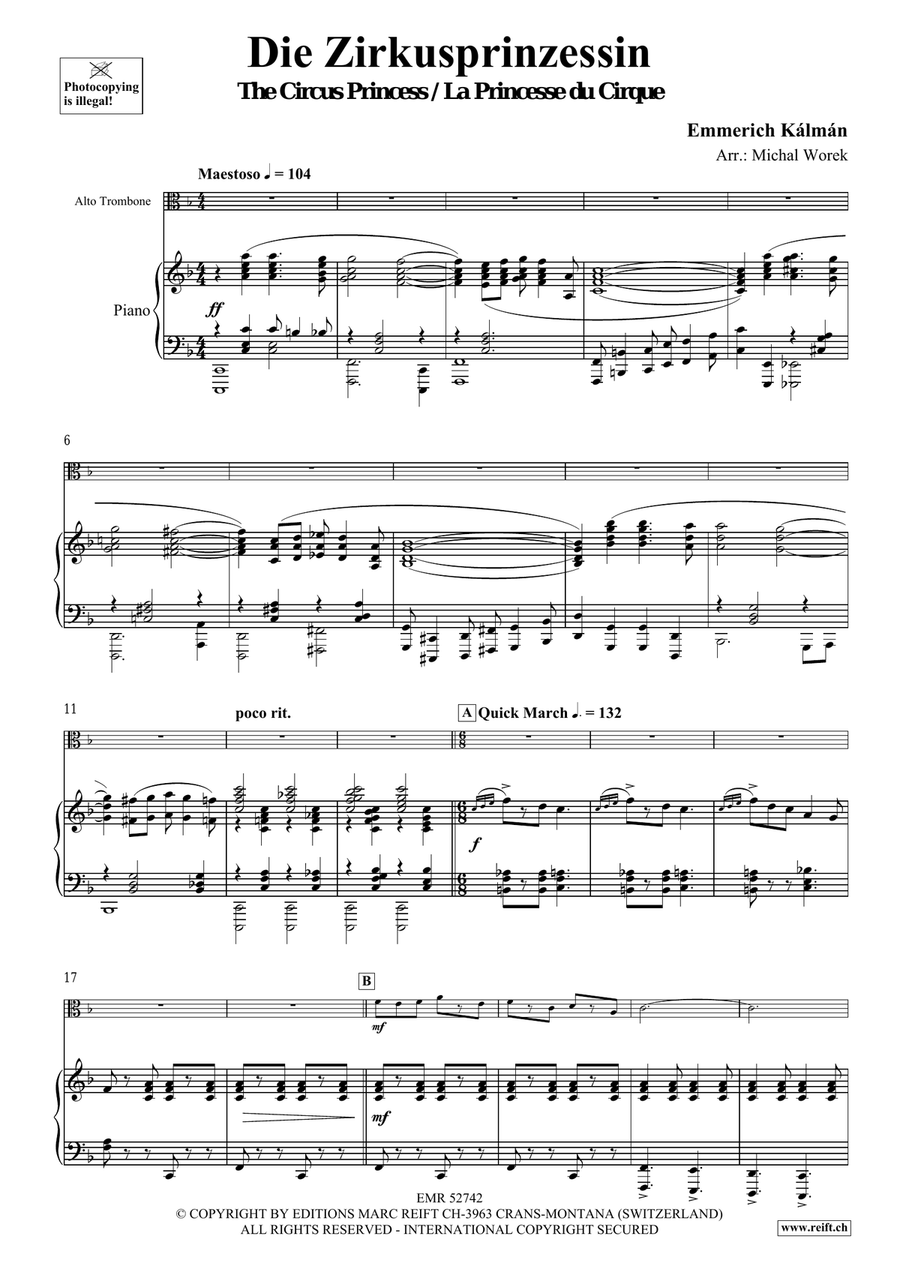 Die Zirkusprinzessin Die Zirkusprinzessin Piano Accompaniment scores gallery preview page 4