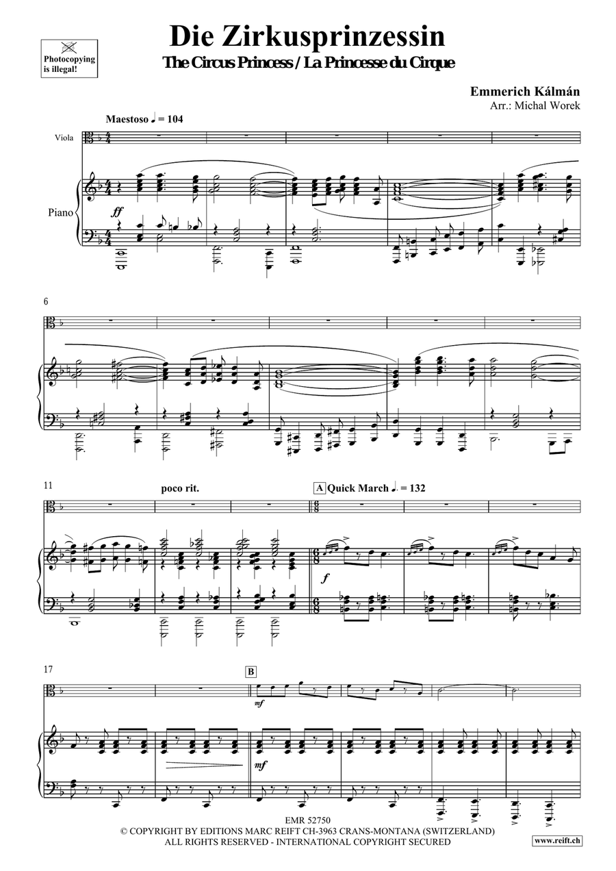Die Zirkusprinzessin Die Zirkusprinzessin Piano Accompaniment scores gallery preview page 4