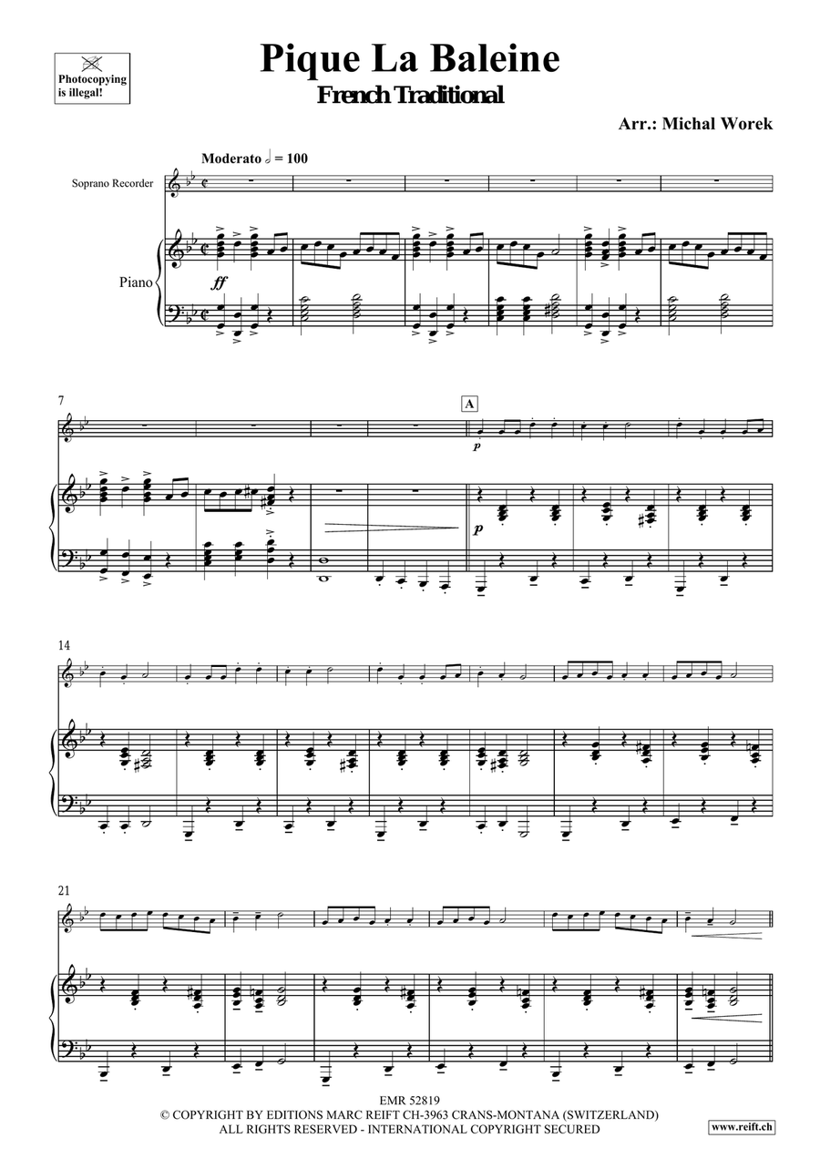 Pique La Baleine Pique La Baleine Soprano Recorder scores gallery preview page 4
