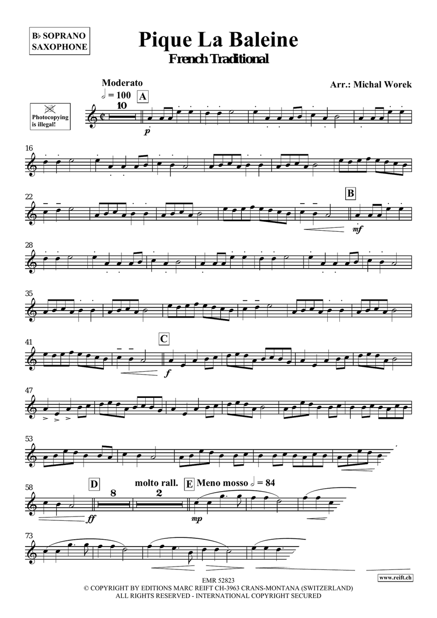 Pique La Baleine Pique La Baleine Soprano Saxophone scores gallery preview page 3