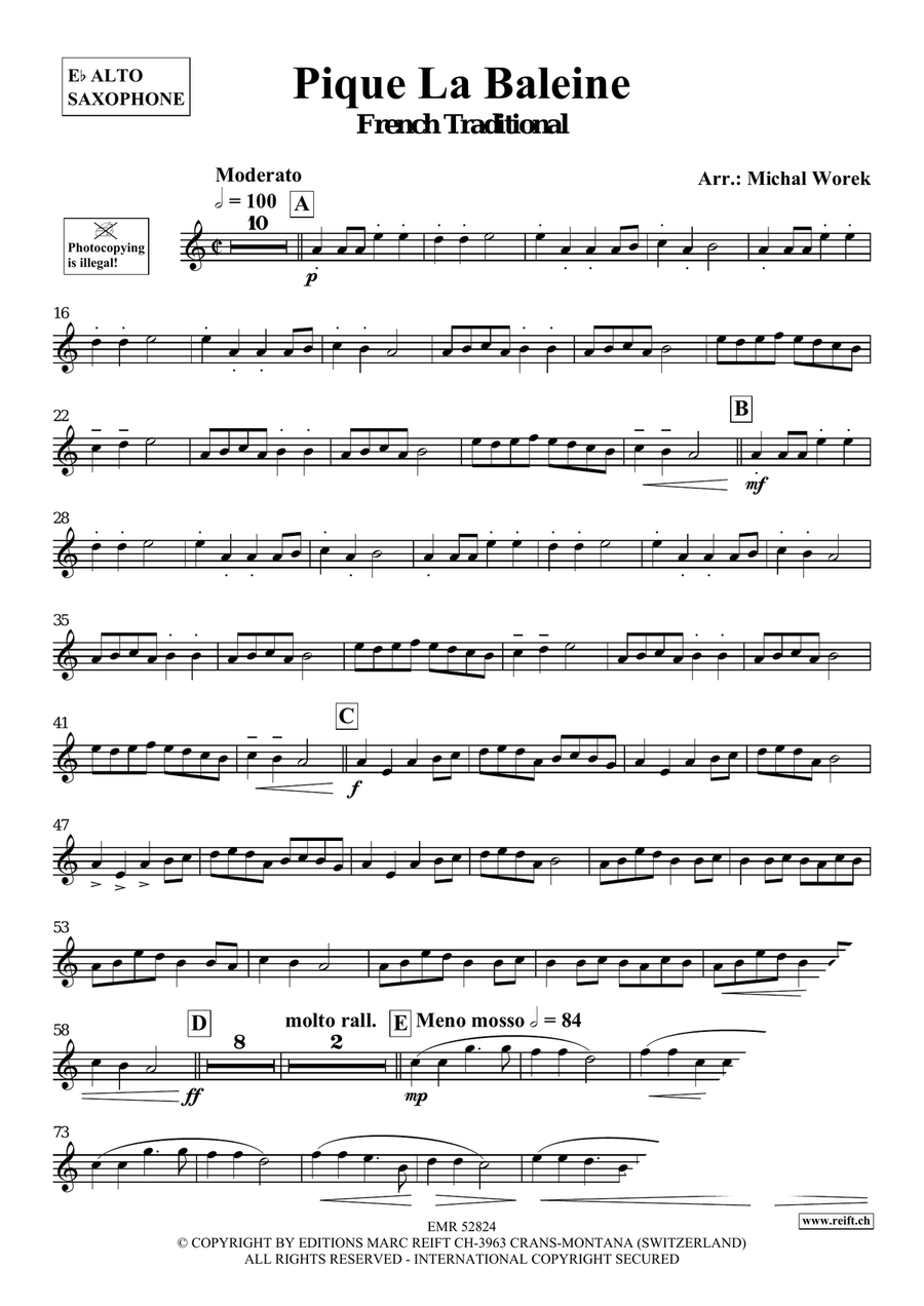 Pique La Baleine Pique La Baleine Alto Saxophone scores gallery preview page 3