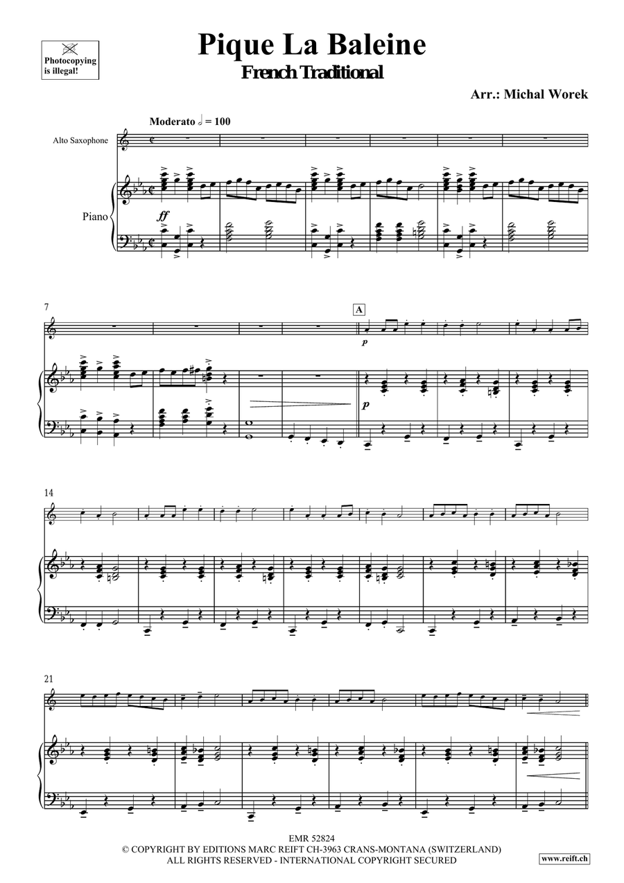 Pique La Baleine Pique La Baleine Alto Saxophone scores gallery preview page 4